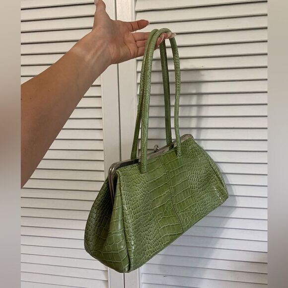 Nine West Green faux Crocodile skin shoulder bag - Picture 4 of 11